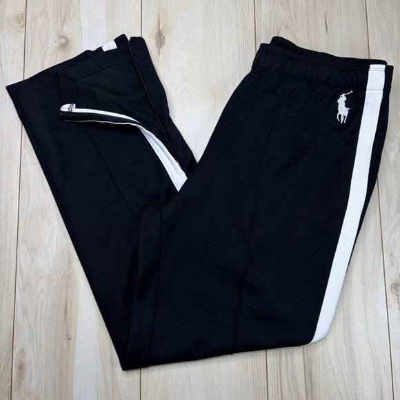 Polo Ralph Lauren Other - Polo By Ralph Lauren Mens Large Track Pants Big Pony Side Stripe Zip Ankle Black